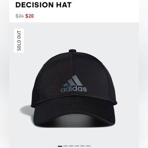 NWOT Unisex Adidas Black Decision Hat